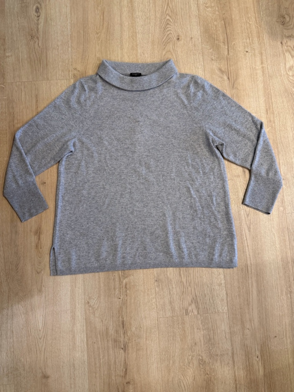 Talbots Light Grey Pure Cashmere Mock neck Sweater Size 2X Plus Size NWT